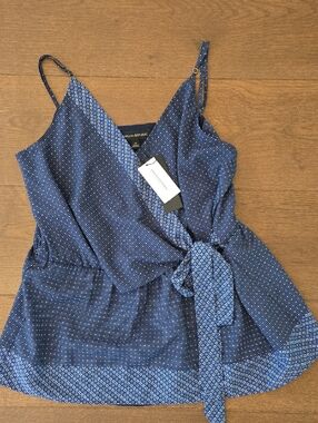 Banana Republic Navy Blue Patterned Wrap Cami
